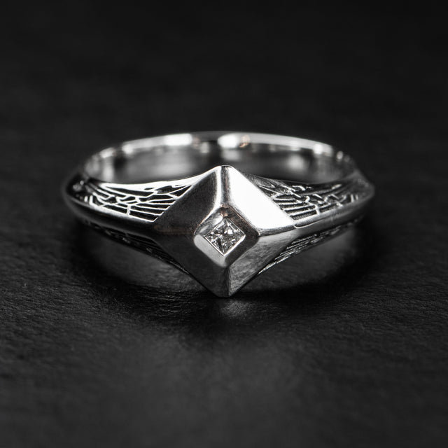 Diamond Signet Ring - PYRAMIDION - AHW Studio