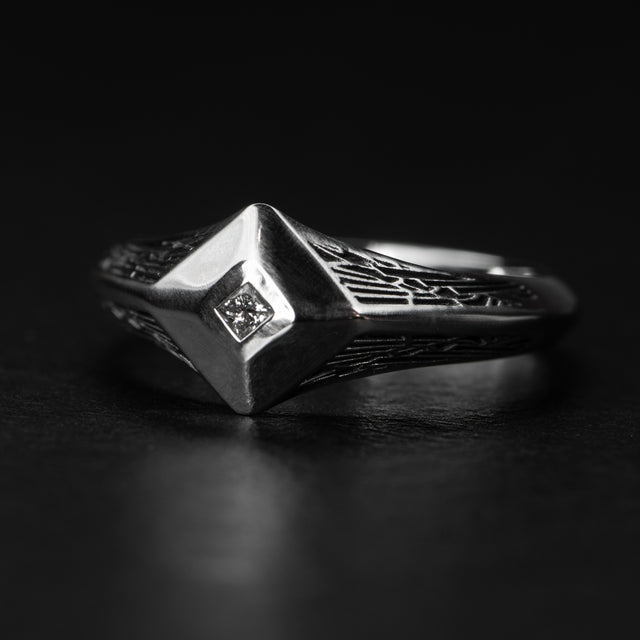 Diamond Signet Ring - PYRAMIDION - AHW Studio