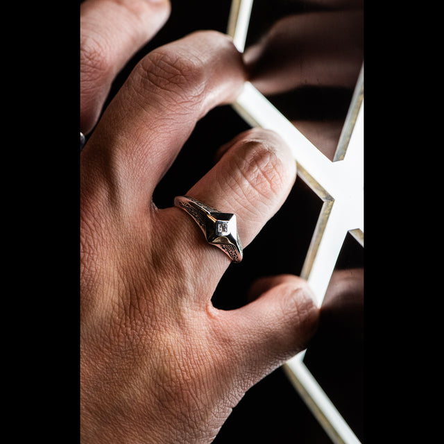 Diamond Signet Ring - PYRAMIDION - AHW Studio