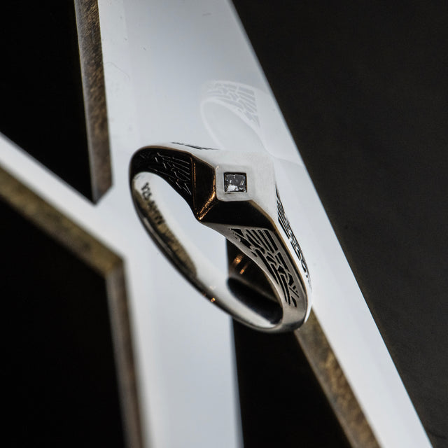 Diamond Signet Ring - PYRAMIDION - AHW Studio