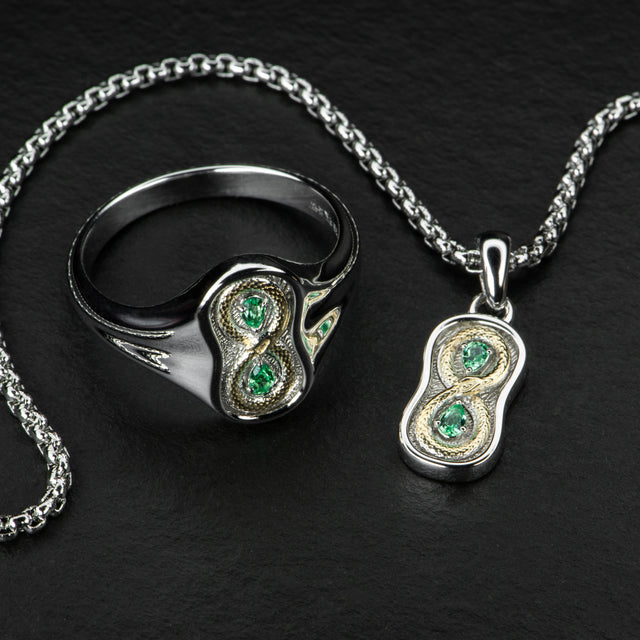Gold & Emerald Snake Ring - FIGURE 8 - AHW Studio