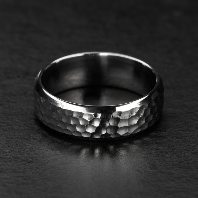 7mm Hammered Band - LUNAR - AHW Studio