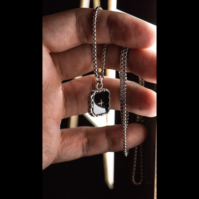 Onyx Necklace - BLACK STAR - AHW Studio