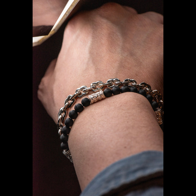 6mm Silver Bead Bracelet - CREED - AHW Studio