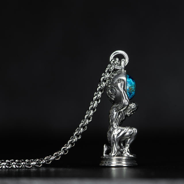 Silver Gemstone Pendant - ATLAS - AHW Studio