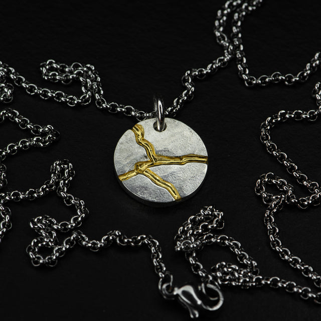 Round Silver Pendant - KINTSUGI - AHW Studio