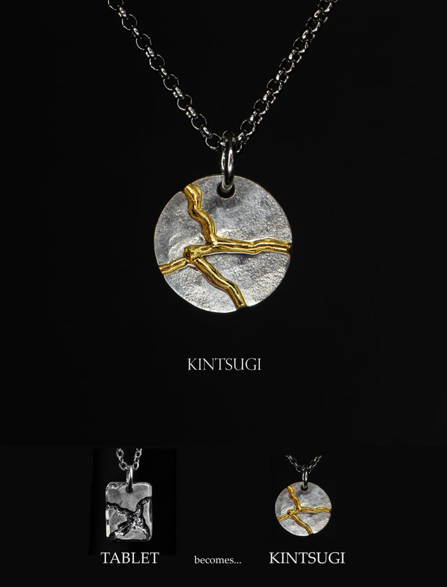 Round Silver Pendant - KINTSUGI - AHW Studio