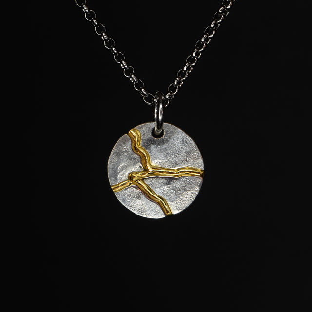 Round Silver Pendant - KINTSUGI - AHW Studio