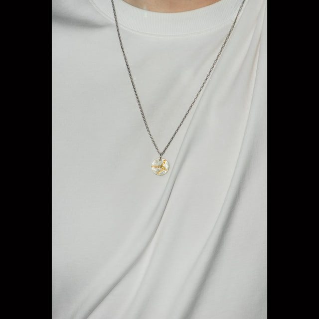 Round Silver Pendant - KINTSUGI - AHW Studio