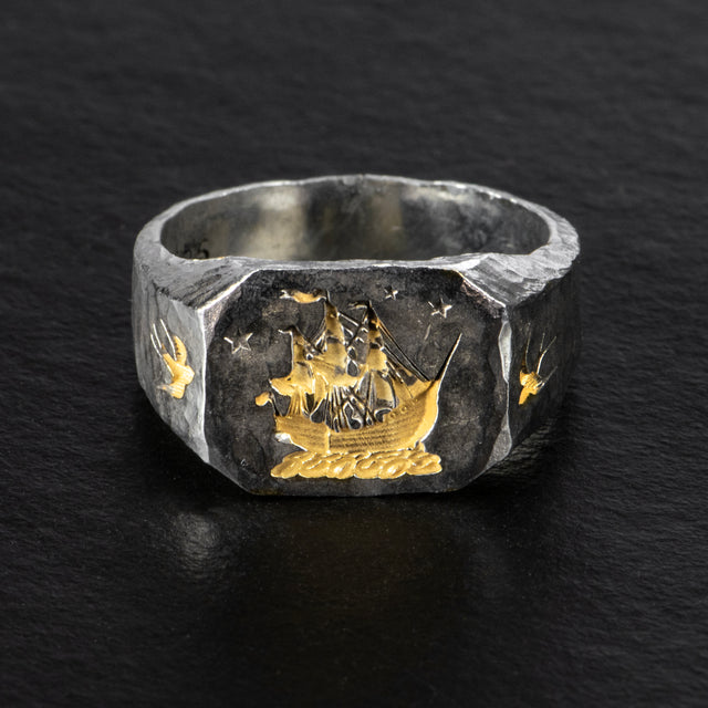 Silver & Gold Ring - VOYAGER - AHW Studio