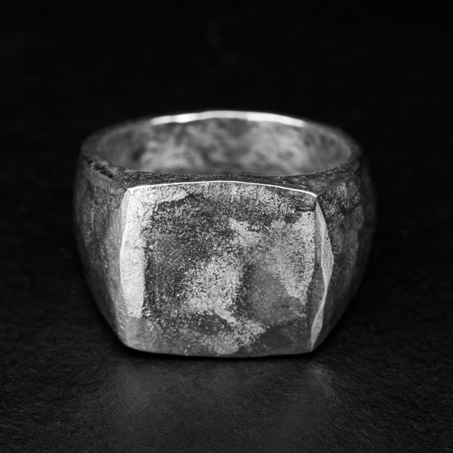 square sterling silver signet ring